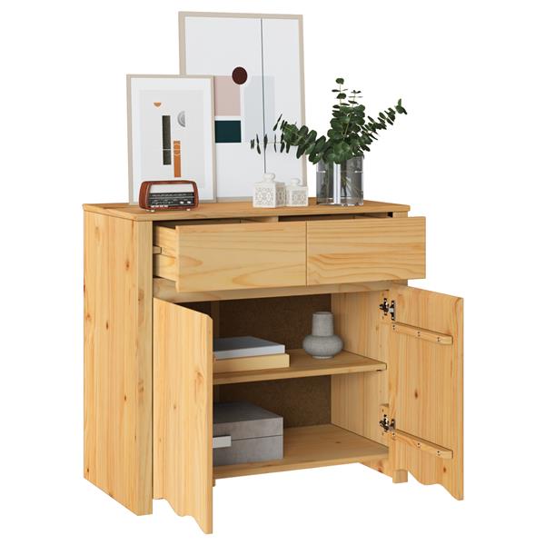 Grote foto vidaxl dressoir drammen bruin 79 x 43 x 75.5 cm massief grenenhout huis en inrichting overige