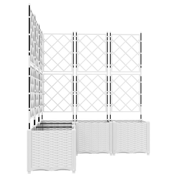 Grote foto vidaxl tuindruppel met trellis 5 pcs wit 120 x 120 x 143 cm pp tuin en terras overige tuin en terras