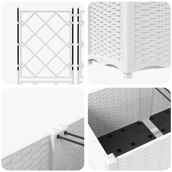 Grote foto vidaxl tuindruppel met trellis 5 pcs wit 120 x 120 x 143 cm pp tuin en terras overige tuin en terras