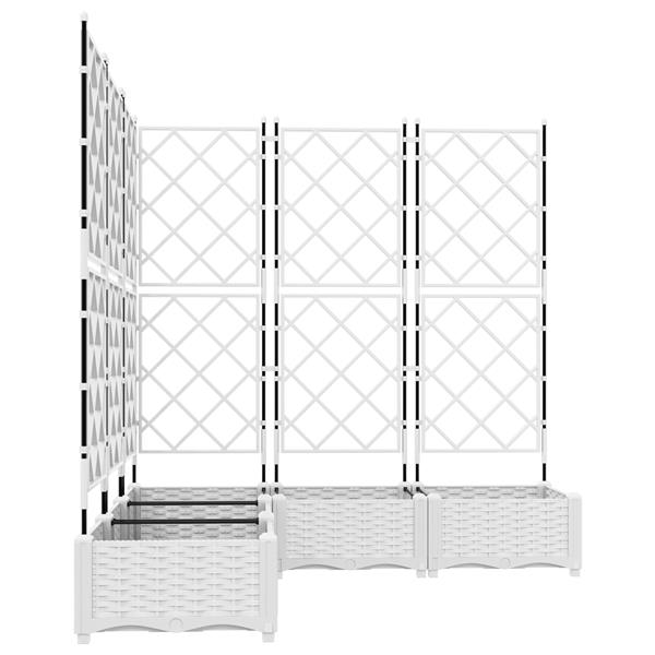 Grote foto vidaxl tuindruppel met trellis 5 pcs wit 120 x 120 x 125 5 cm pp tuin en terras overige tuin en terras