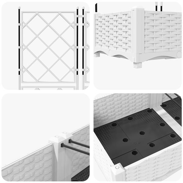 Grote foto vidaxl tuindruppel met trellis 5 pcs wit 120 x 120 x 125 5 cm pp tuin en terras overige tuin en terras