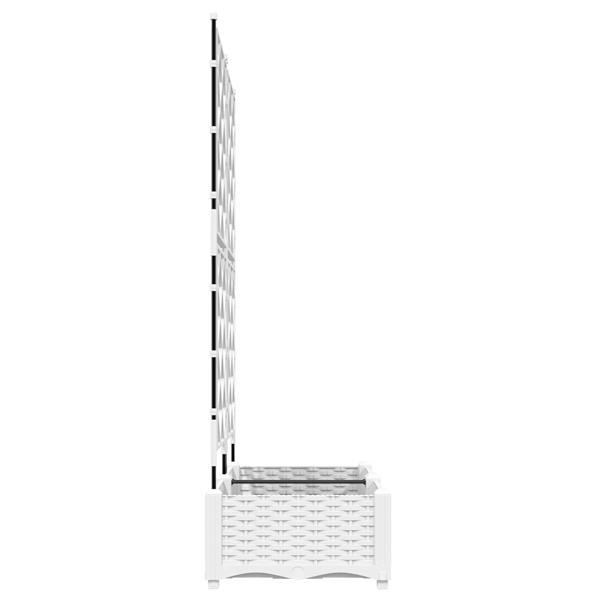 Grote foto vidaxl tuindruppel met trellis 2 pcs wit 80 x 40 x 125 5 cm pp tuin en terras overige tuin en terras