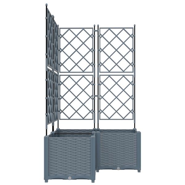 Grote foto vidaxl tuindruppel met trellis 3 pcs lichtgrijs 80 x 80 x 143 cm pp tuin en terras overige tuin en terras