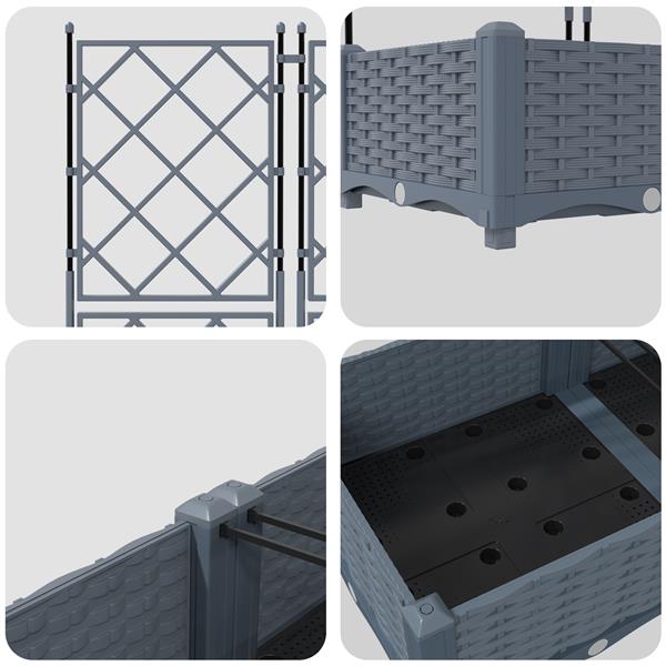 Grote foto vidaxl tuindruppel met trellis 2 pcs lichtgrijs 80 x 40 x 125 5 cm pp tuin en terras overige tuin en terras