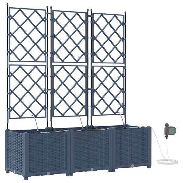 Grote foto vidaxl tuinplantbakken grijs 120 x 40 x 142 cm staal tuin en terras overige tuin en terras