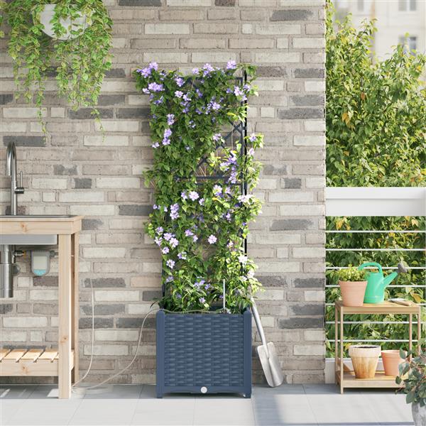 Grote foto vidaxl tuinplantbakken grijs 40 x 40 x 142 cm staal tuin en terras overige tuin en terras