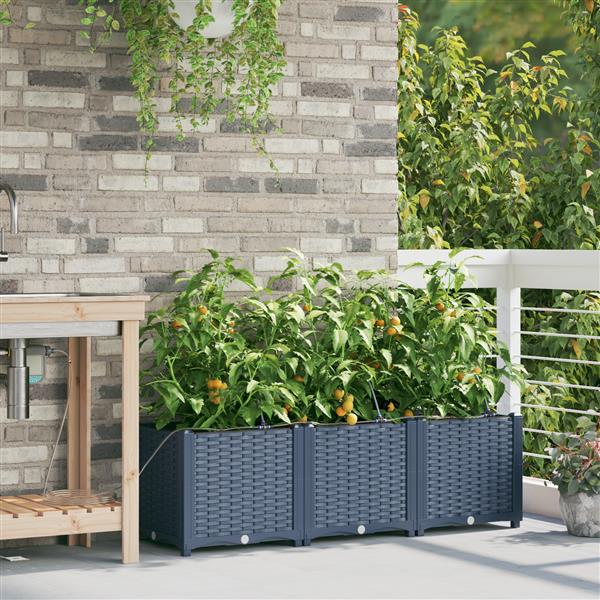 Grote foto vidaxl tuinplantbakken grijs 120 x 40 x 37.5 cm staal tuin en terras overige tuin en terras