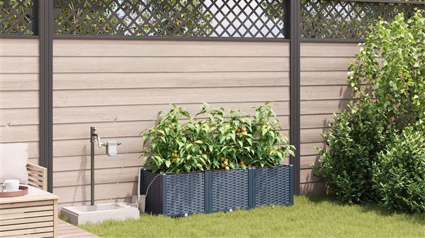 Grote foto vidaxl tuinplantbakken grijs 120 x 40 x 37.5 cm staal tuin en terras overige tuin en terras