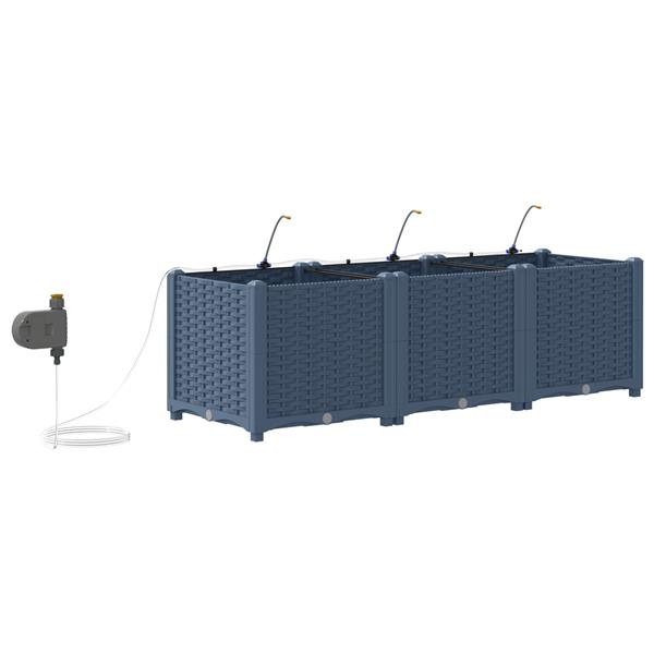 Grote foto vidaxl tuinplantbakken grijs 120 x 40 x 37.5 cm staal tuin en terras overige tuin en terras