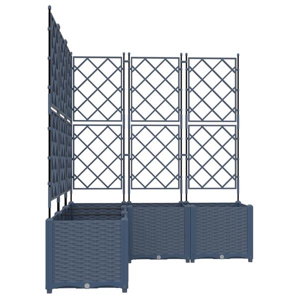 Grote foto vidaxl tuindruppel met trellis 5 pcs grijs 120 x 120 x 143 cm pp tuin en terras overige tuin en terras