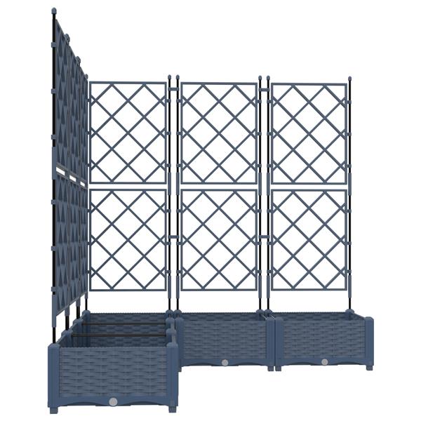 Grote foto vidaxl tuindruppel met trellis 5 pcs grijs 120 x 120 x 125 5 cm pp tuin en terras overige tuin en terras