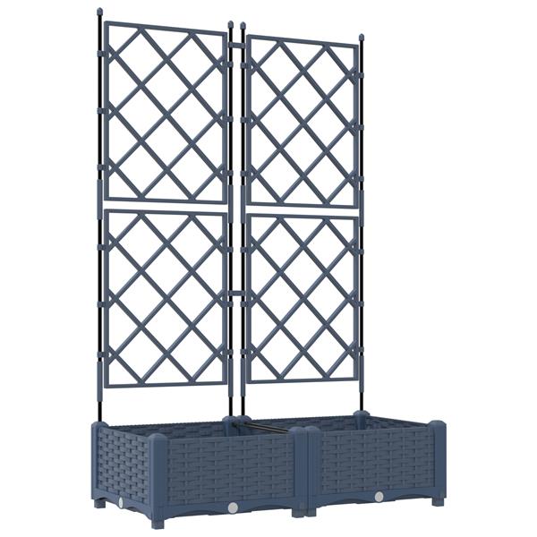 Grote foto vidaxl tuindruppel met trellis grijs 80 x 40 x 125 5 cm pp tuin en terras overige tuin en terras