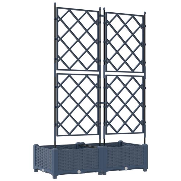 Grote foto vidaxl tuindruppel met trellis grijs 80 x 40 x 125 5 cm pp tuin en terras overige tuin en terras