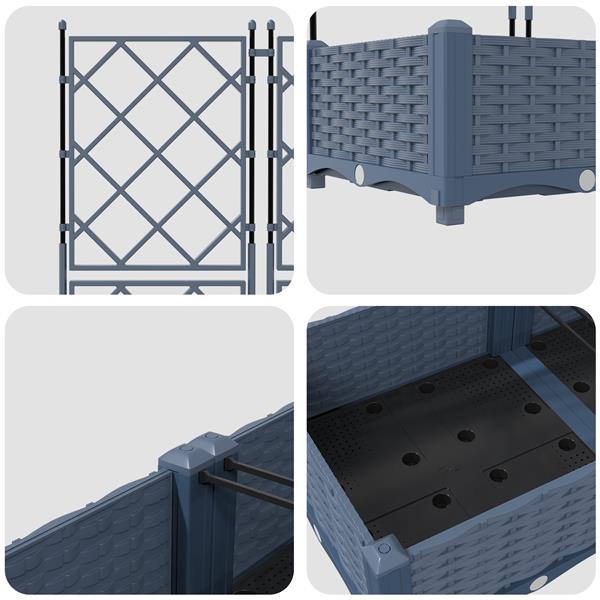 Grote foto vidaxl tuindruppel met trellis grijs 80 x 40 x 125 5 cm pp tuin en terras overige tuin en terras