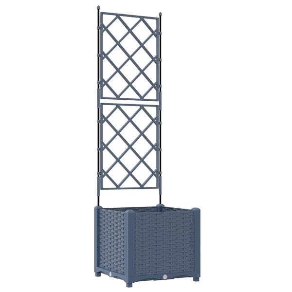 Grote foto vidaxl tuindruppel met trellis grijs 40 x 40 x 143 cm pp tuin en terras overige tuin en terras