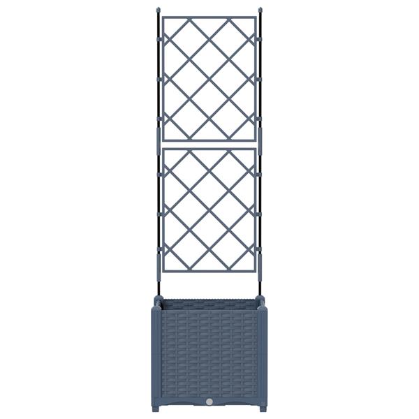 Grote foto vidaxl tuindruppel met trellis grijs 40 x 40 x 143 cm pp tuin en terras overige tuin en terras