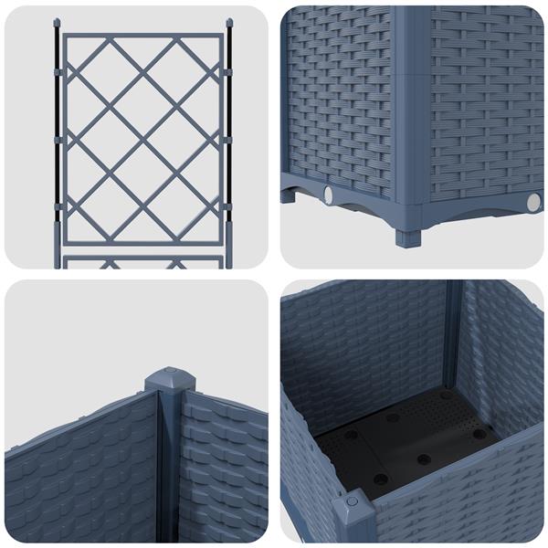 Grote foto vidaxl tuindruppel met trellis grijs 40 x 40 x 143 cm pp tuin en terras overige tuin en terras