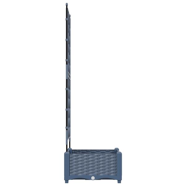 Grote foto vidaxl tuindruppel met trellis grijs 40 x 40 x 125 5 cm pp tuin en terras overige tuin en terras