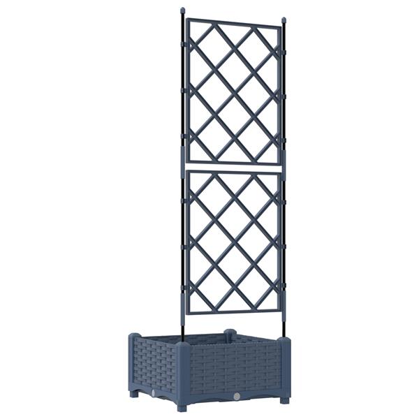 Grote foto vidaxl tuindruppel met trellis grijs 40 x 40 x 125 5 cm pp tuin en terras overige tuin en terras