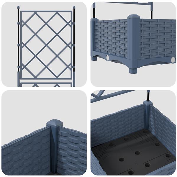 Grote foto vidaxl tuindruppel met trellis grijs 40 x 40 x 125 5 cm pp tuin en terras overige tuin en terras