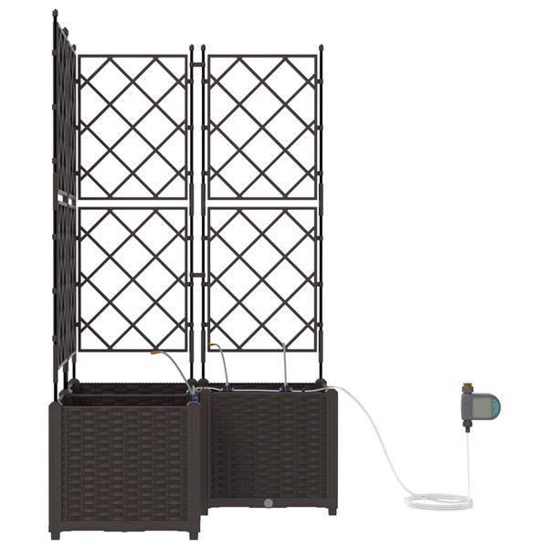 Grote foto vidaxl tuin bloempot 3 pcs bruin staal tuin en terras overige tuin en terras