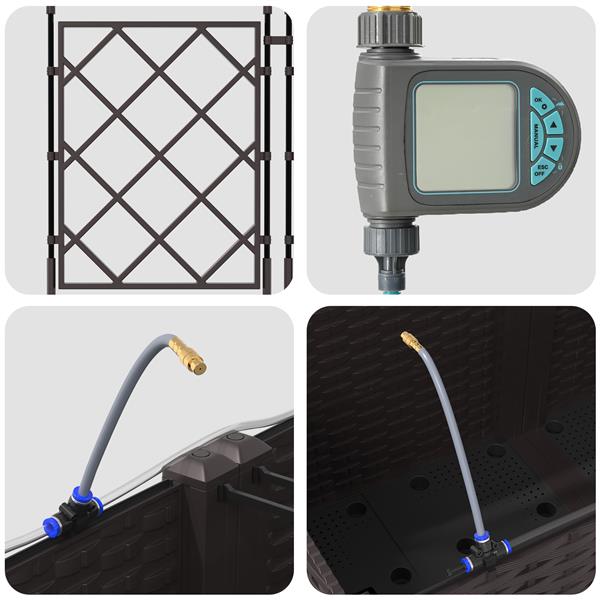 Grote foto vidaxl tuinplantbakken bruin 80 x 40 x 142 cm staal tuin en terras overige tuin en terras