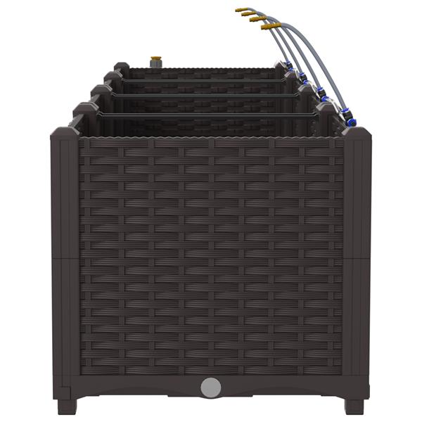 Grote foto vidaxl tuinplantbakken bruin 160 x 40 x 37.5 cm staal tuin en terras overige tuin en terras