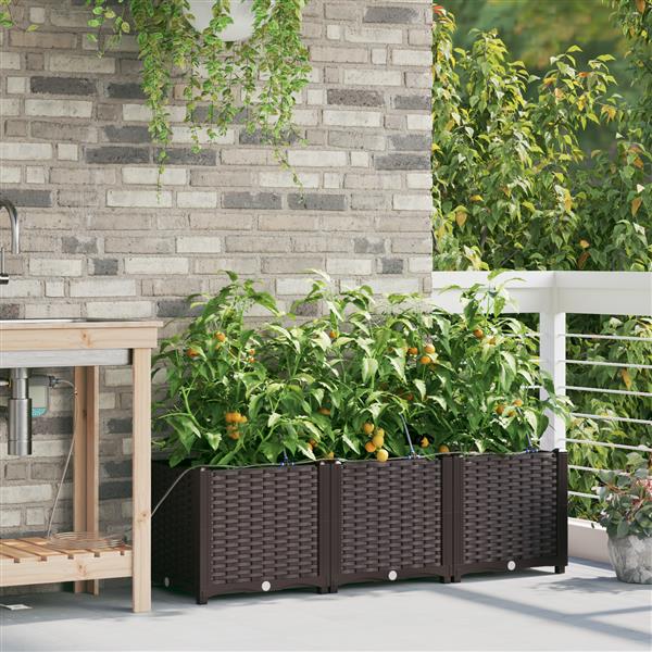 Grote foto vidaxl tuinplantbakken bruin 120 x 40 x 37.5 cm staal tuin en terras overige tuin en terras