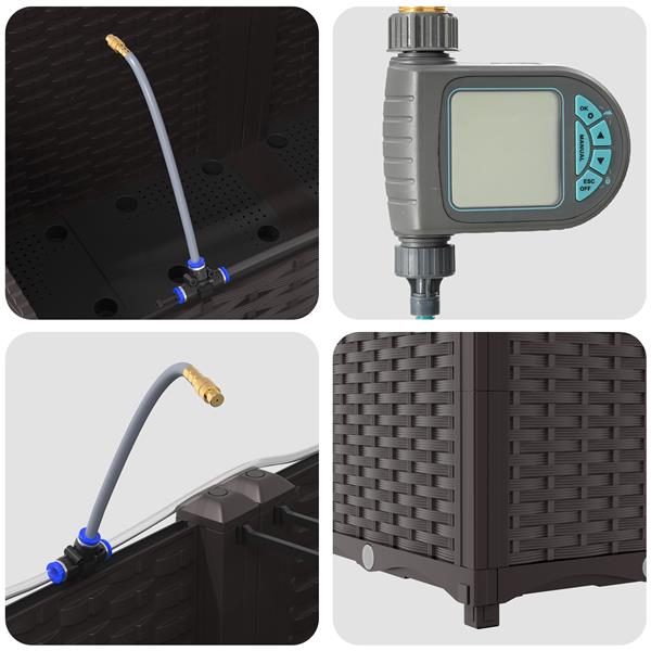 Grote foto vidaxl tuinplantbakken bruin 120 x 40 x 37.5 cm staal tuin en terras overige tuin en terras