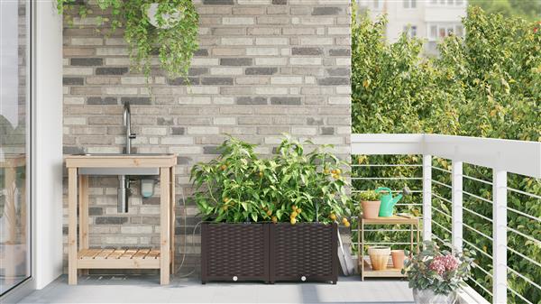 Grote foto vidaxl tuinplantbakken bruin 80 x 40 x 37.5 cm staal tuin en terras overige tuin en terras