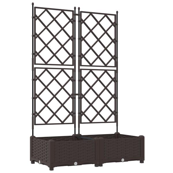 Grote foto vidaxl tuindruppel met trellis 2 pcs bruin 80 x 40 x 125 5 cm pp tuin en terras overige tuin en terras