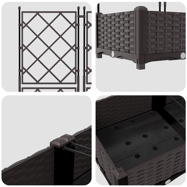 Grote foto vidaxl tuindruppel met trellis 2 pcs bruin 80 x 40 x 125 5 cm pp tuin en terras overige tuin en terras