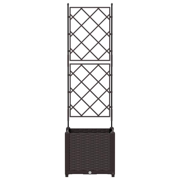 Grote foto vidaxl tuindruppel met trellis bruin 40 x 40 x 143 cm pp tuin en terras overige tuin en terras