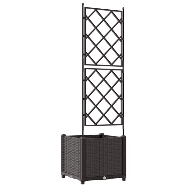 Grote foto vidaxl tuindruppel met trellis bruin 40 x 40 x 143 cm pp tuin en terras overige tuin en terras