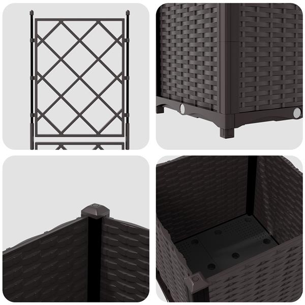 Grote foto vidaxl tuindruppel met trellis bruin 40 x 40 x 143 cm pp tuin en terras overige tuin en terras