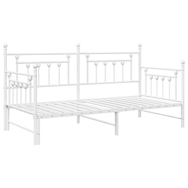 Grote foto vidaxl bedframe voor een daybed met hoofdeinde wit 100 x 190 cm staal antiek en kunst stoelen en banken