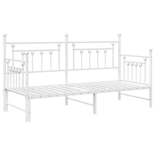 Grote foto vidaxl bedframe voor een daybed met hoofdeinde wit 80 x 200 cm staal antiek en kunst stoelen en banken