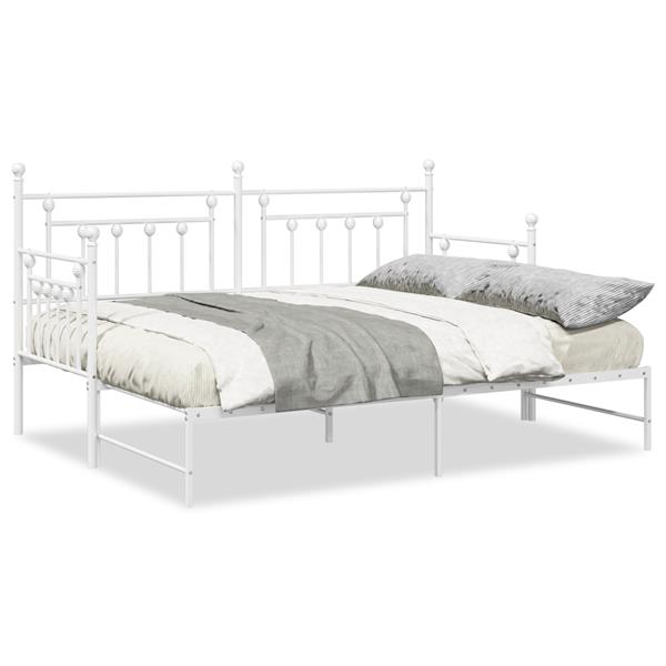 Grote foto vidaxl bedframe voor een daybed met hoofdeinde wit 80 x 200 cm staal antiek en kunst stoelen en banken