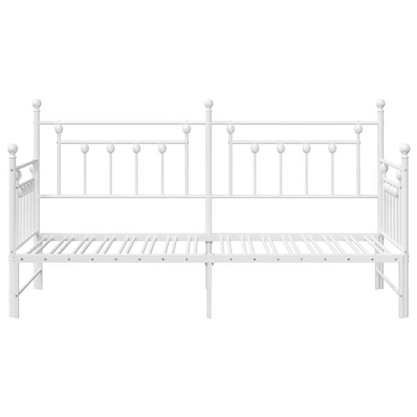Grote foto vidaxl bedframe voor een daybed met hoofdeinde wit 75 x 190 cm staal antiek en kunst stoelen en banken