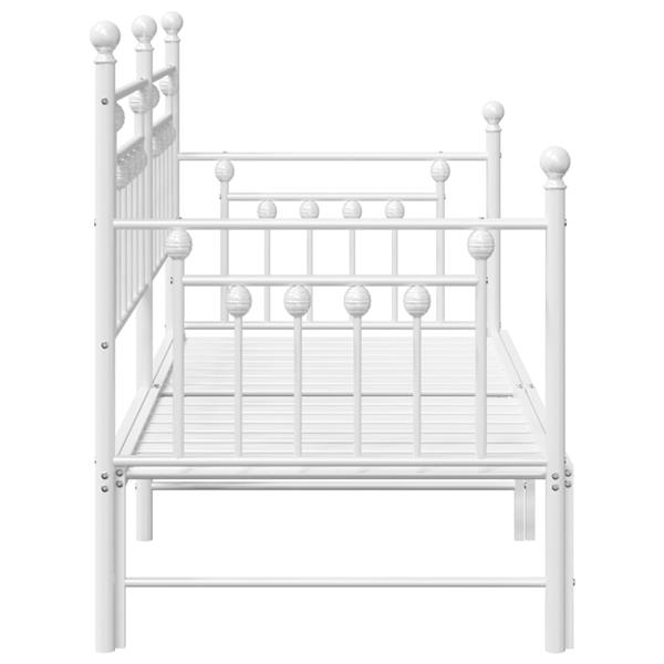 Grote foto vidaxl bedframe voor een daybed met hoofdeinde wit 75 x 190 cm staal antiek en kunst stoelen en banken