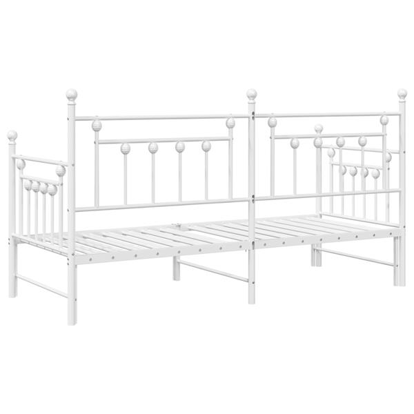 Grote foto vidaxl bedframe voor een daybed met hoofdeinde wit 75 x 190 cm staal antiek en kunst stoelen en banken