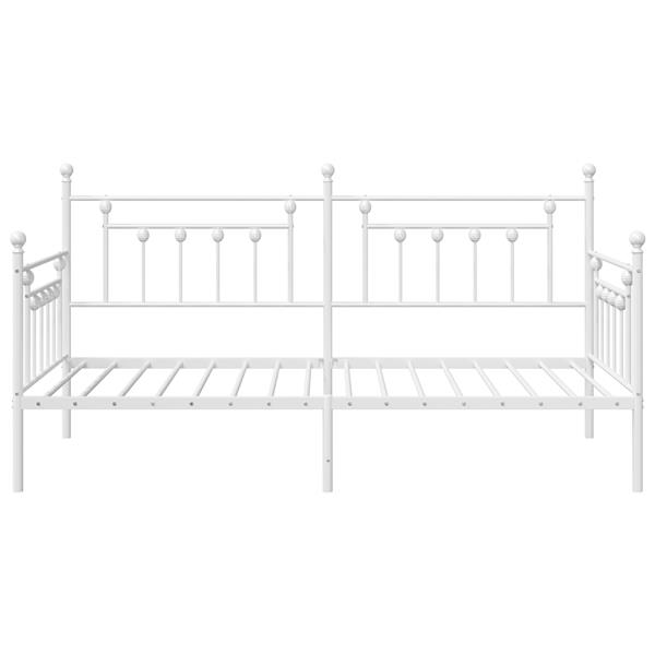 Grote foto vidaxl bedframe voor een daybed met hoofdeinde wit 100 x 190 cm staal antiek en kunst stoelen en banken