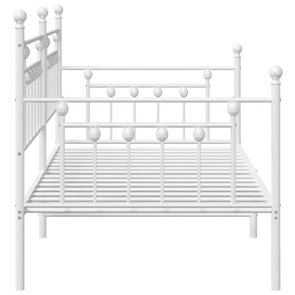 Grote foto vidaxl bedframe voor een daybed met hoofdeinde wit 100 x 190 cm staal antiek en kunst stoelen en banken