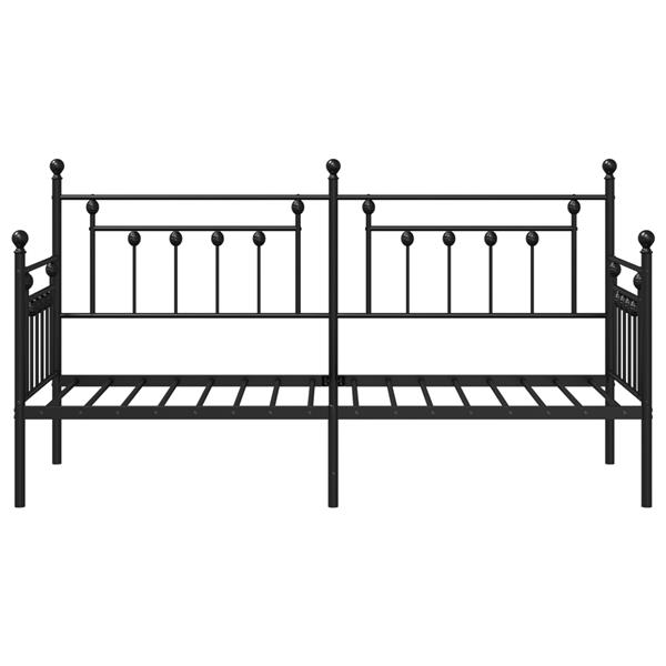 Grote foto vidaxl bedframe voor een daybed met hoofdeinde zwart 75 x 190 cm staal antiek en kunst stoelen en banken