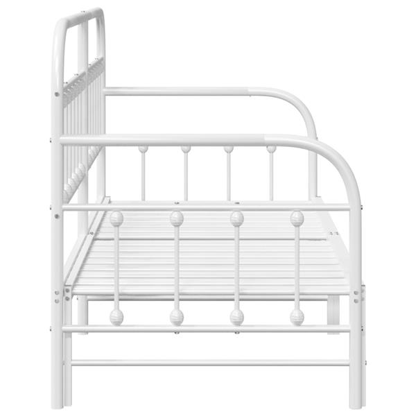 Grote foto vidaxl bedframe voor een daybed met hoofdeinde wit 80 x 200 cm staal antiek en kunst stoelen en banken