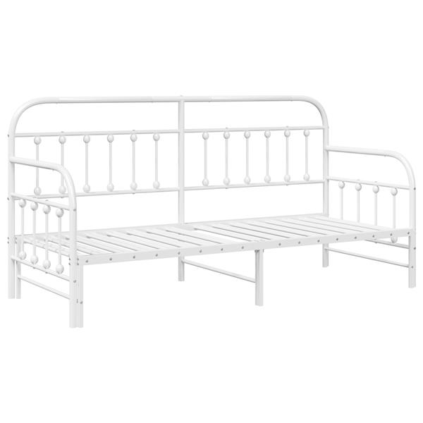 Grote foto vidaxl bedframe voor een daybed met hoofdeinde wit 75 x 190 cm staal antiek en kunst stoelen en banken