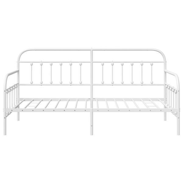 Grote foto vidaxl bedframe voor een daybed met hoofdeinde wit 90 x 200 cm staal antiek en kunst stoelen en banken