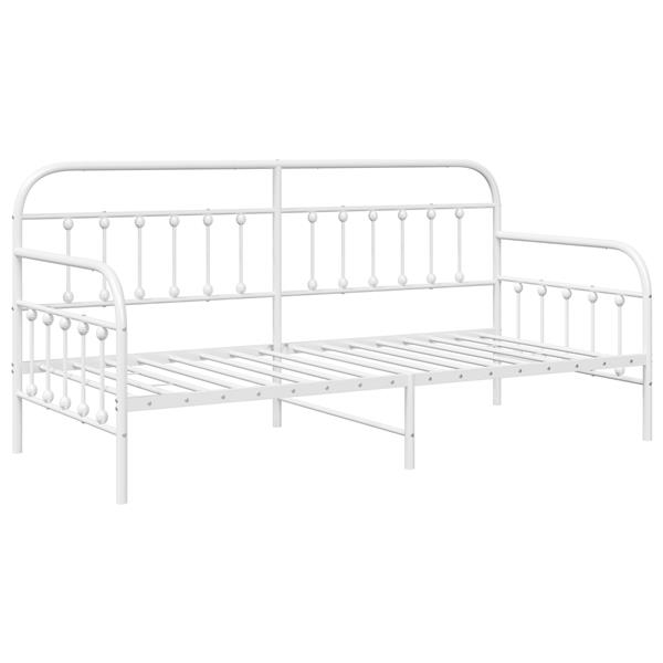 Grote foto vidaxl bedframe voor een daybed met hoofdeinde wit 90 x 190 cm staal antiek en kunst stoelen en banken
