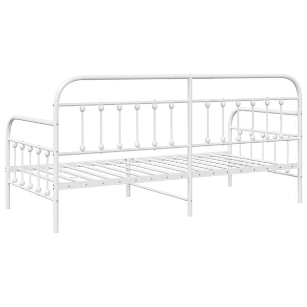 Grote foto vidaxl bedframe voor een daybed met hoofdeinde wit 90 x 190 cm staal antiek en kunst stoelen en banken