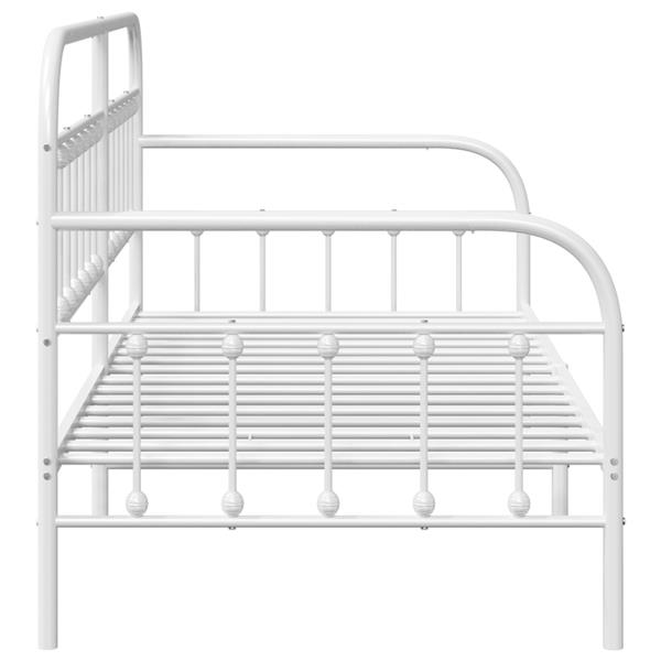 Grote foto vidaxl bedframe voor een daybed met hoofdeinde wit 90 x 190 cm staal antiek en kunst stoelen en banken